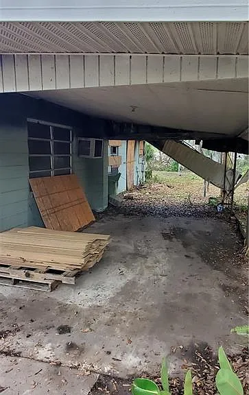 Damaged Carport Area