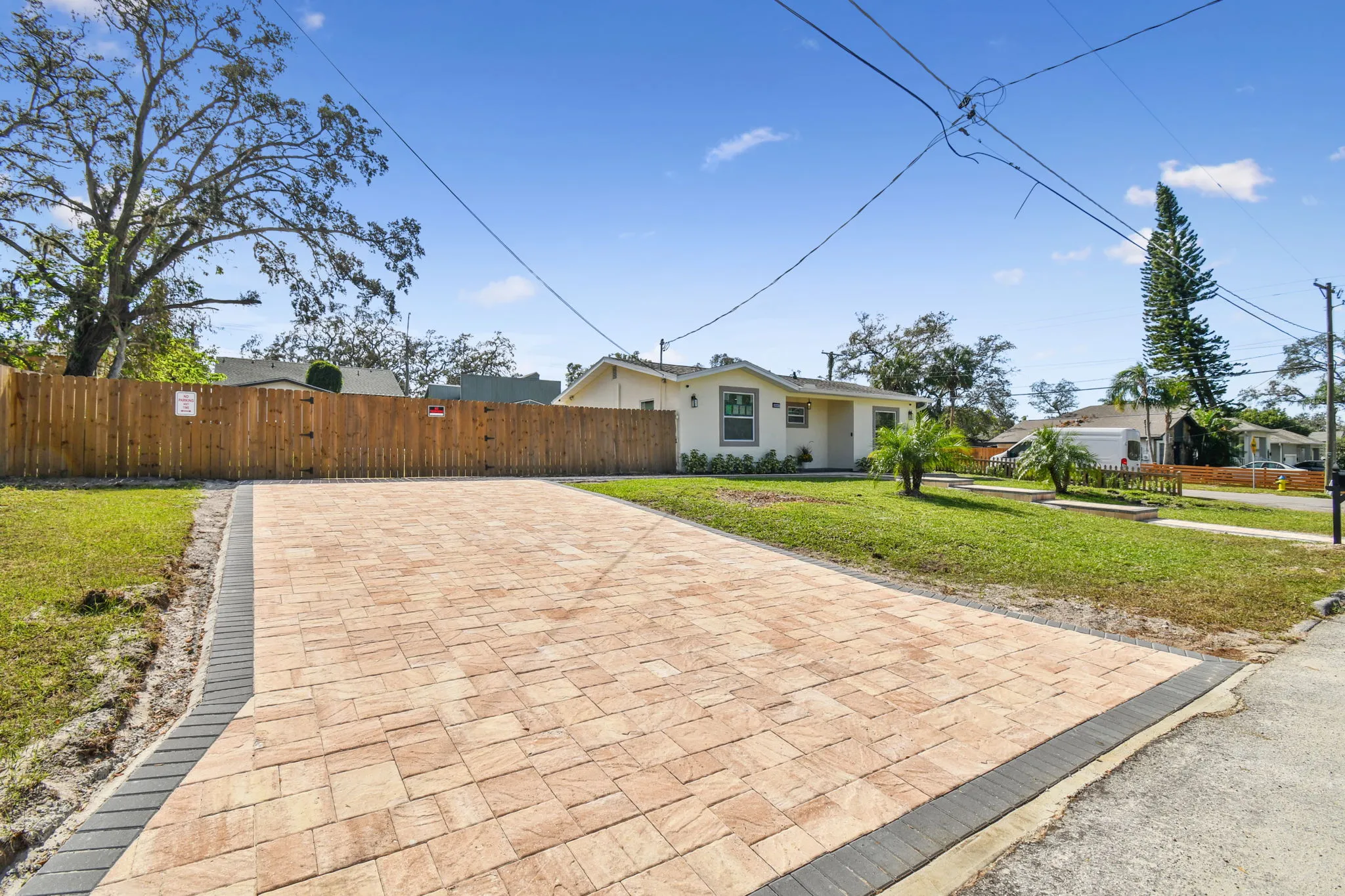 Custom driveway and landscaping