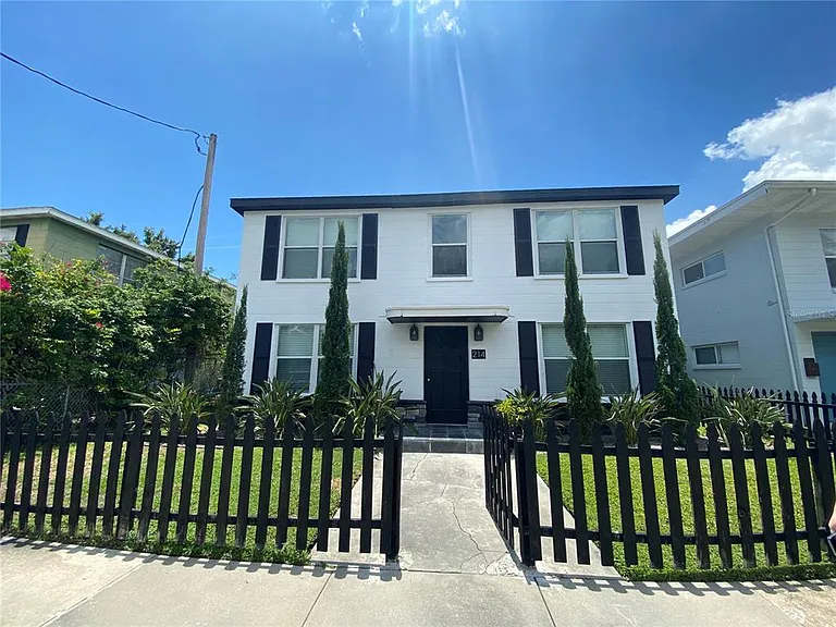 Renovated Front Exterior of the Quadruplex